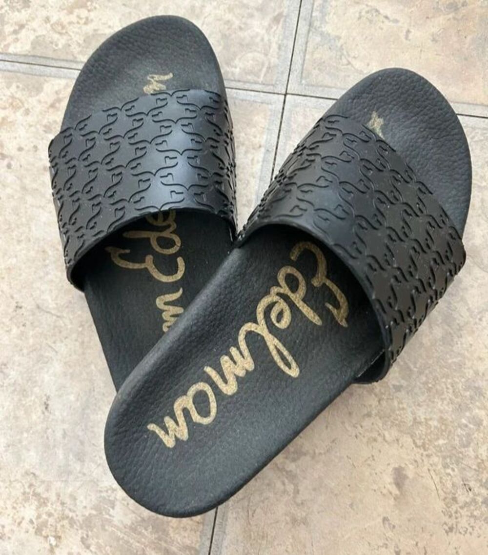 Sam Edelman Black Women's Size 6 Slides Sandals Slip On Open Toe  Summer Beach